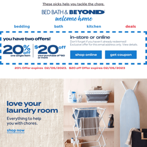 Confirmed: you have two coupons! Easy ways to make your laundry room 🧺 more functional