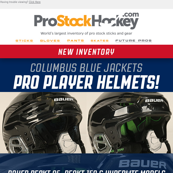 CBJ Pro Helmets — Bauer Reakt 85/150 & Hyperlite - Pro Stock Hockey