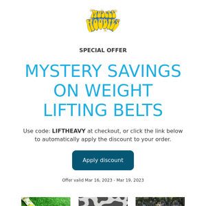 MYSTERY SALE ON ALL WEIGHTLIFTING BELTS!!
