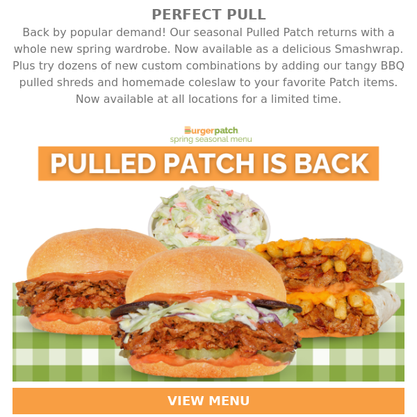 New Pulled Patch Smashwraps & Sandwiches