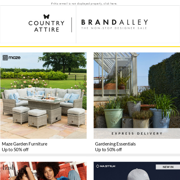 Maze garden furniture, hush, MA.STRUM, Osprey London and Liz Earle