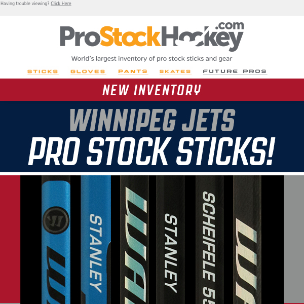 Winnipeg Jet Pro Sticks • New Inventory!