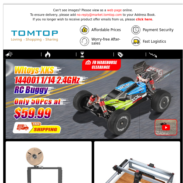 ��Today's Super Deal: Wltoys XKS 144001 RC Buggy at Sale, Only 50Pcs at $59.99! Free Shipping From France Warehouse