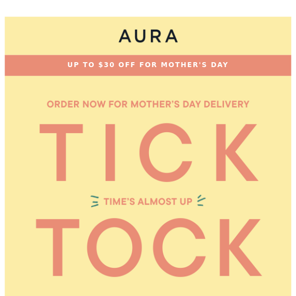 💥 Don't wait! Time's almost up for delivery by Mother's Day