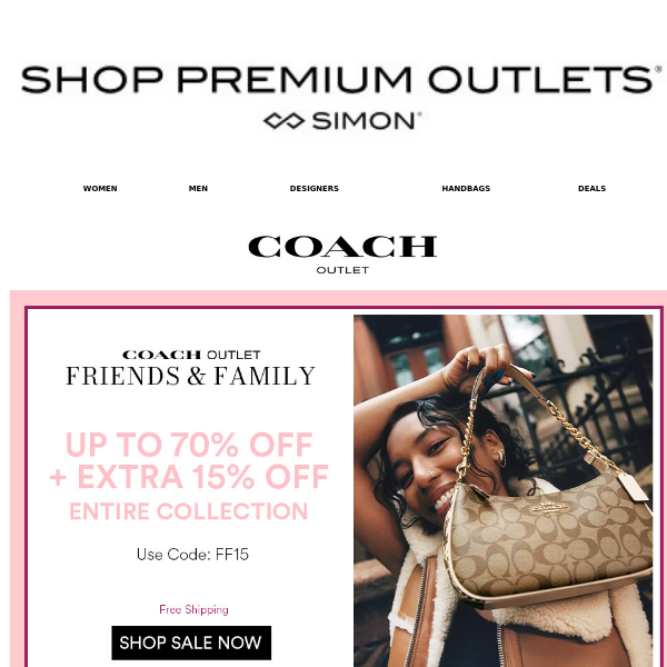 COACH Outlet: EXTRA 15% OFF  Already Up to 70% Off - Premium Outlets