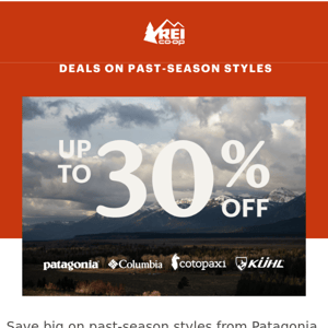 Past-Season Styles—Up to 30% Off Big Brands