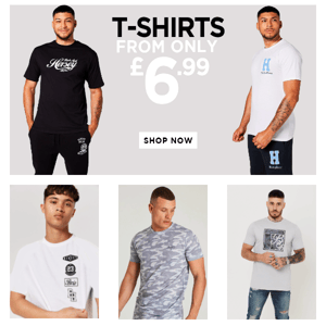 Mens Tees from ONLY £6.99!!