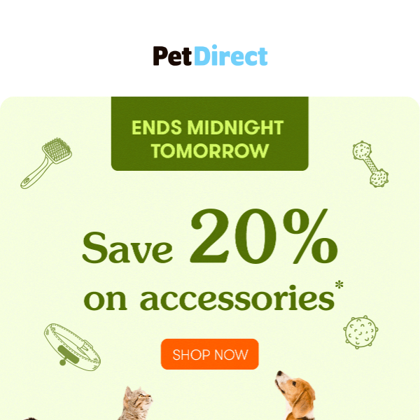 Don't Miss Out | 20% Off Accessories* Ends Tomorrow Midnight