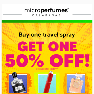 Act Fast! BOGO 50% Off Any Travel Spray Ends Soon