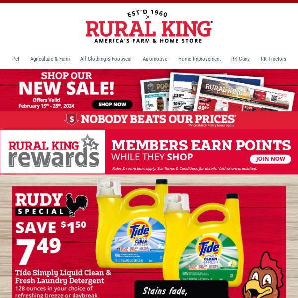 Take a Hike to Rural King & Save! Wolverine Boots, Nutrena Horse Feed, Ariat Denim & More!