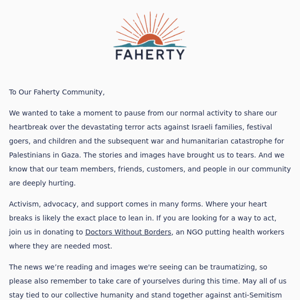 To Our Faherty Community