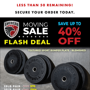 Last Chance To Save 40% Off: Textured Sport Bumper Plates, Blemished