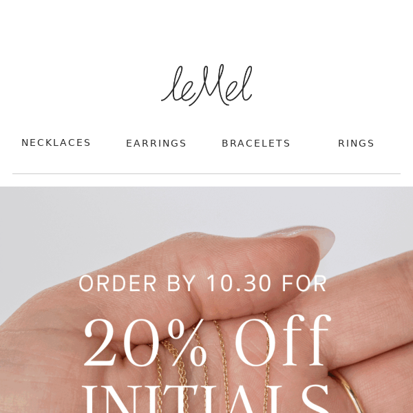 FINAL DAYS For 20% Off Initials 🎁