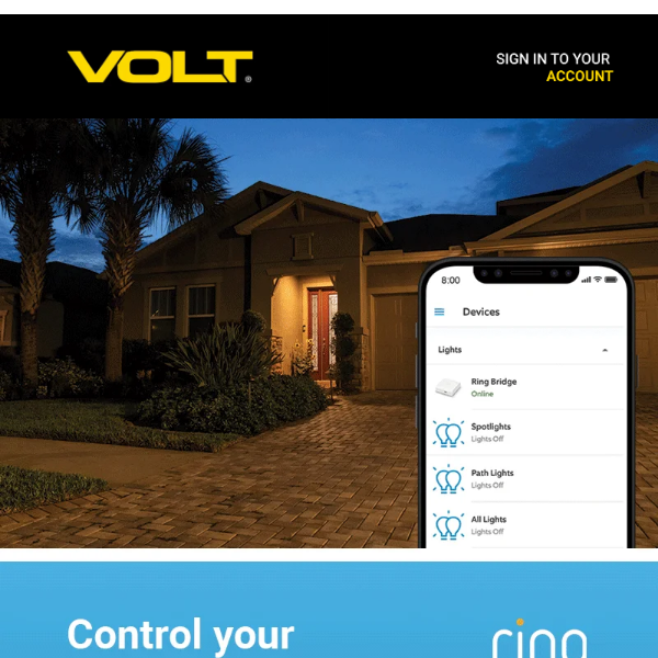 Control your landscape lighting anytime, anywhere.