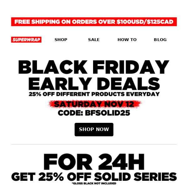 Superwrap BLACK FRIDAY EARLY DEALS - 25% OFF Solid Series