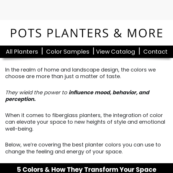 🎨 How the Color of Your Planters Can Change Your Perception