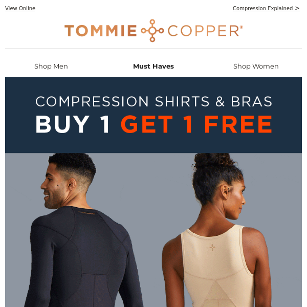 BOGO Compression Shirts & Bras - Tommie Copper