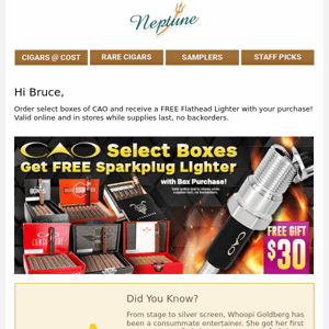 CAO FREE Sparkplug Torch Lighter with Select Box Purchase