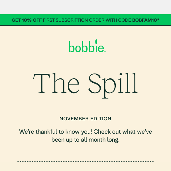 THE SPILL 🍼 November Edition