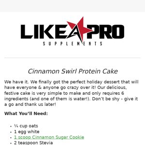 Holiday Cinnamon Swirl Protein Cake 🥮