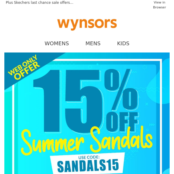 Pay day treat: 15% off all sandals! Ends Sunday ⏳ - Wynsors Shoes