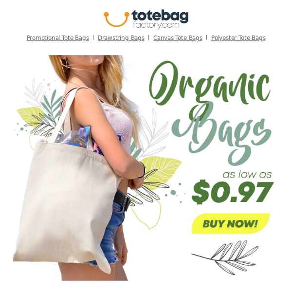 Get started on making your life 🌍rganic! Organic Bags as low as $0.97