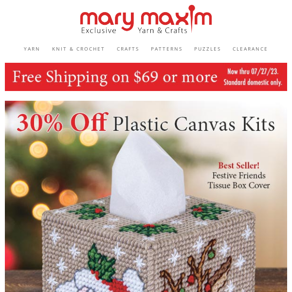 Get 30% Off Plastic Canvas Kits - Mary Maxim