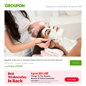 Mayfair Express or Deluxe Deep Cleanse Facial at Ma beauté