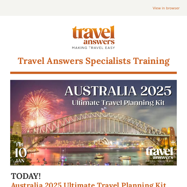 TODAY! Australia 2025 Ultimate Travel Planning Kit Travel 2