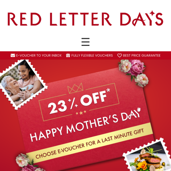 Happy Mother's Day! Grab an e-voucher for a last min present