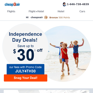 ✈ Independence Day Deals! 