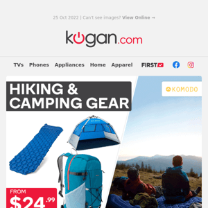 Hiking Backpacks from $24.99 & More Camping & Hiking Gear