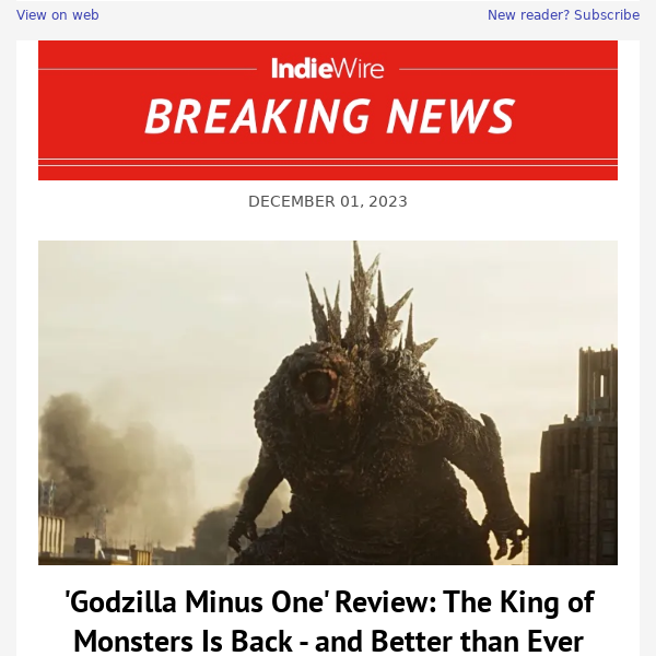 'Godzilla Minus One' Review: The King of Monsters Is Back — and Better than Ever