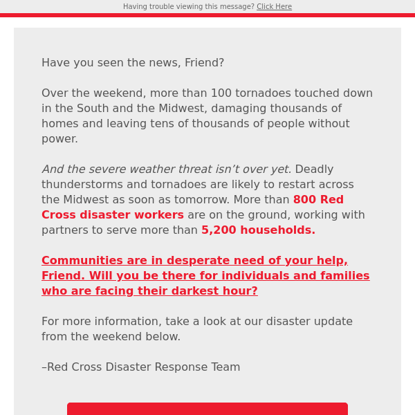 FWD: Help communities affected by devastating tornadoes and severe storms