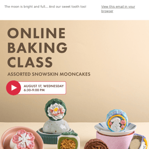 SPECIAL! Online Baking Class: Assorted Snowskin Mooncakes