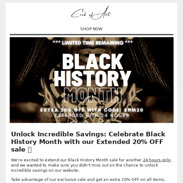 EXTENDED: 20% OFF Black History Month 💎