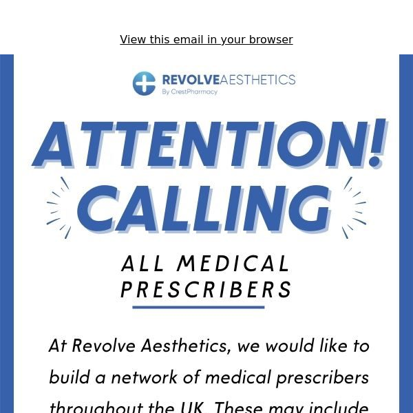 NEW OPPORTUNITY - CALLING ALL MEDICAL PRESCRIBERS!