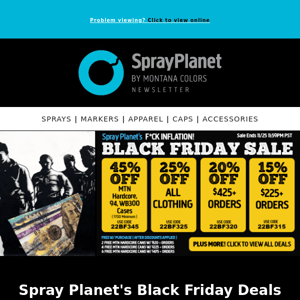 Spray Planet's Black Friday Deals Upon Deals Are Still Kickin'! 👟👍