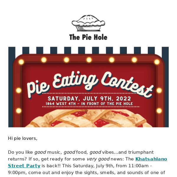 The Khatsahlano Street Party is BACK!! 🎉🥧🎶