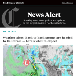 Weather Alert: Back-to-back storms are headed to California — here's what to expect