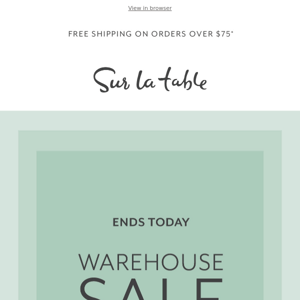 Grab these Warehouse Sale deals before they're gone!