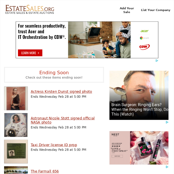 Your daily items for sale on EstateSales.org