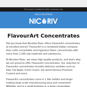 High-Quality FlavourArt Concentrates Available at Nicotine River