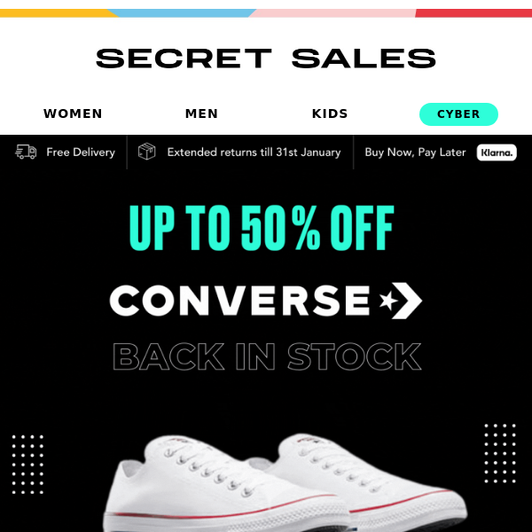 Converse - Up to 50% off! BACK IN STOCK on bestsellers