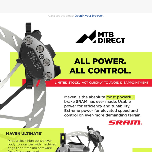 All Power.  All Control.  Introducing the new Maven Brake Systems by SRAM