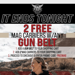 Final Call! Get 2 FREE Mag Carriers with Any Tactical Gun Belt Purchase 🚨