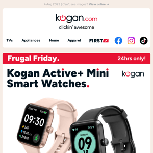 Frugal Friday: Kogan Active+ Smart Watches $47.99 ⌚  All the latest tracking, half the price!