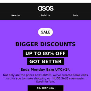 Up to 80% off got better 👀