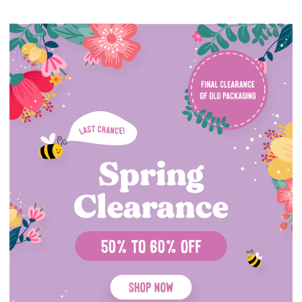 LAST CHANCE FOR 50-60% OFF!