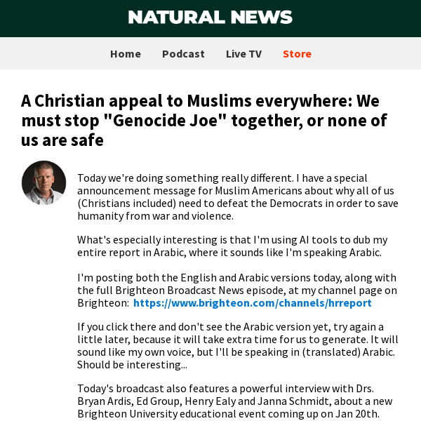 A Christian appeal to Muslims everywhere: We must stop “Genocide Joe” together, or none of us are safe